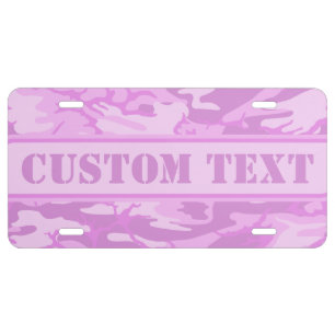 Pink Fade Camouflage Custom License Plate