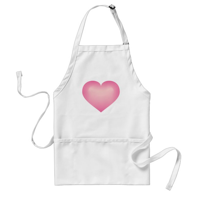 Pink Fade Heart Adult Apron (Front)
