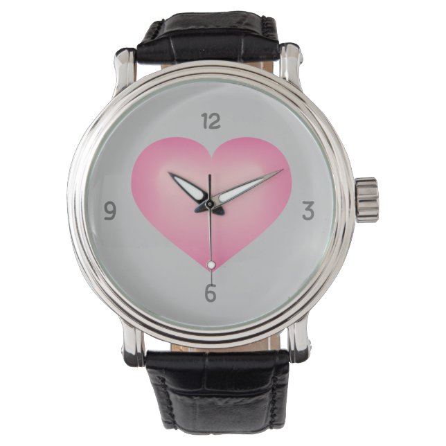 Pink fade heart watch (Front)
