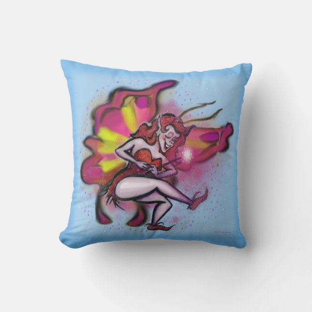 Pink Faerie Throw Pillow (Front)