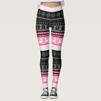 Pink Fair Isle Pattern Leggings by K2Pphotography at Zazzle