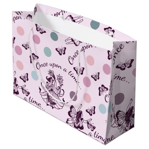 Pink Fairies and Butterflies Fairytale Large Gift Bag