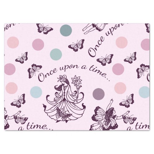 Pink Fairies and Butterflies Fairytale Tissue Paper