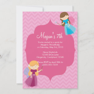 Pink Fairies Birthday Invitation