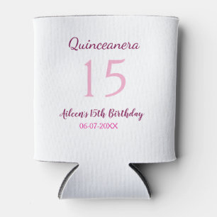 Pink fairy 15th birthday simple moder quinceanera  can cooler