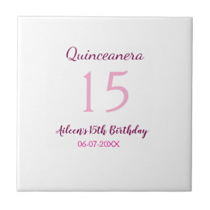 Pink fairy 15th birthday simple moder quinceanera  ceramic tile