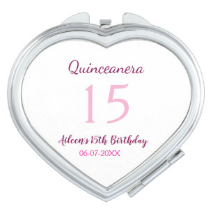 Pink fairy 15th birthday simple moder quinceanera  compact mirror