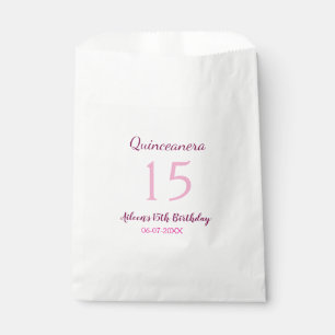 Pink fairy 15th birthday simple moder quinceanera  favor bag
