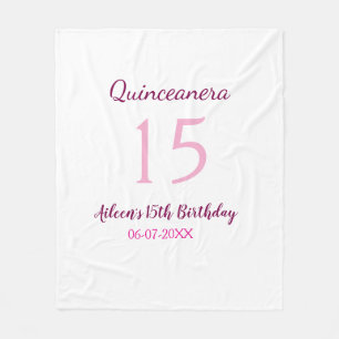 Pink fairy 15th birthday simple moder quinceanera fleece blanket