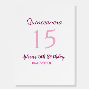 Pink fairy 15th birthday simple moder quinceanera  foam board