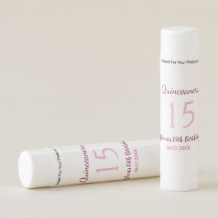 Pink fairy 15th birthday simple moder quinceanera  lip balm