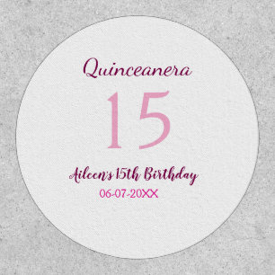 Pink fairy 15th birthday simple moder quinceanera  patch
