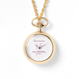 Pink fairy 15th birthday simple moder quinceanera  watch