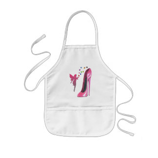 Pink Fairy and Stiletto Shoe Art Kids' Apron