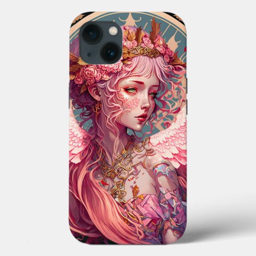 Pink Fairy Angel Fantasy Art iPhone 13 Case