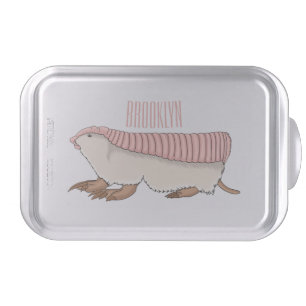 Pink fairy armadillo cartoon illustration cake pan