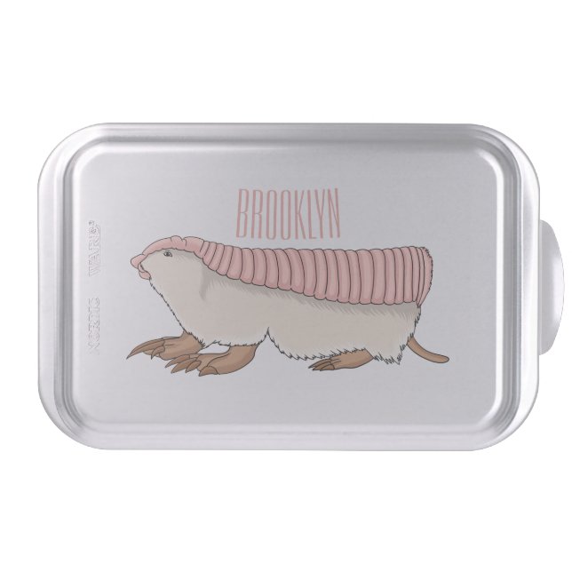 Pink fairy armadillo cartoon illustration  cake pan (Front)