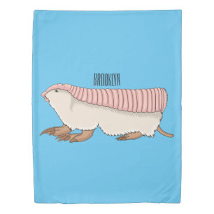 Pink fairy armadillo cartoon illustration  duvet cover