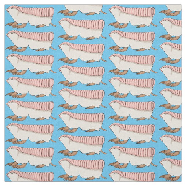 Pink fairy armadillo cartoon illustration fabric (Swatch)