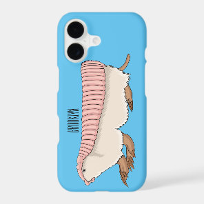 Pink fairy armadillo cartoon illustration iPhone 17 case