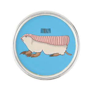 Pink fairy armadillo cartoon illustration lapel pin