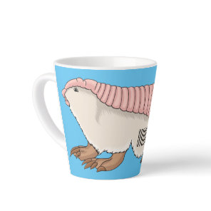 Pink fairy armadillo cartoon illustration latte mug