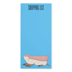 Pink fairy armadillo cartoon illustration  magnetic notepad