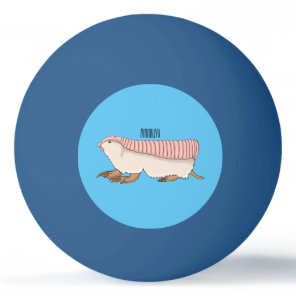 Pink fairy armadillo cartoon illustration ping pong ball
