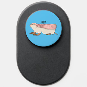 Pink fairy armadillo cartoon illustration PopSocket