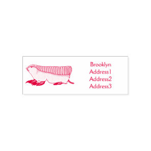Pink fairy armadillo cartoon illustration self-inking stamp