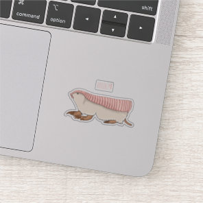 Pink fairy armadillo cartoon illustration sticker