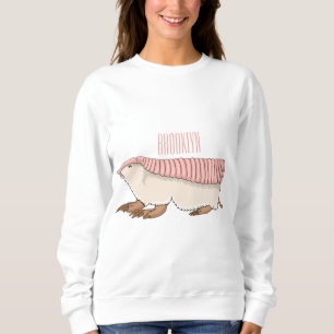 Pink fairy armadillo cartoon illustration  sweatshirt