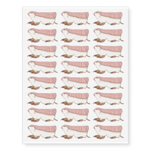 Pink fairy armadillo cartoon illustration temporary tattoos