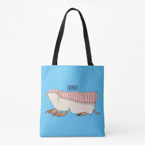 Pink fairy armadillo cartoon illustration tote bag