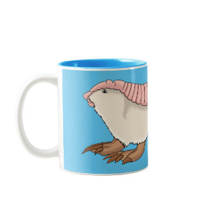 Pink fairy armadillo cartoon illustration  Two-Tone coffee mug