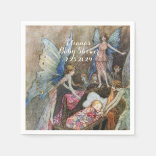 Pink Fairy Baby Blessings Baby Shower Napkins