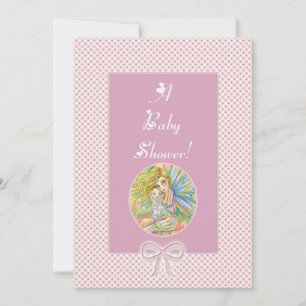 Pink Fairy Baby Shower Invitations