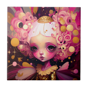 Pink Fairy Fantasy Art Ceramic Tile