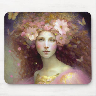 Pink Fairy Fantasy Art Mouse Pad