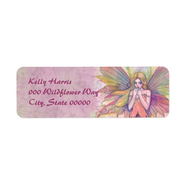 Pink Fairy Fantasy Art Return Address Labels (Front)