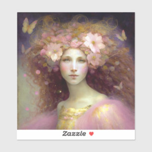 Pink Fairy Fantasy Art Sticker