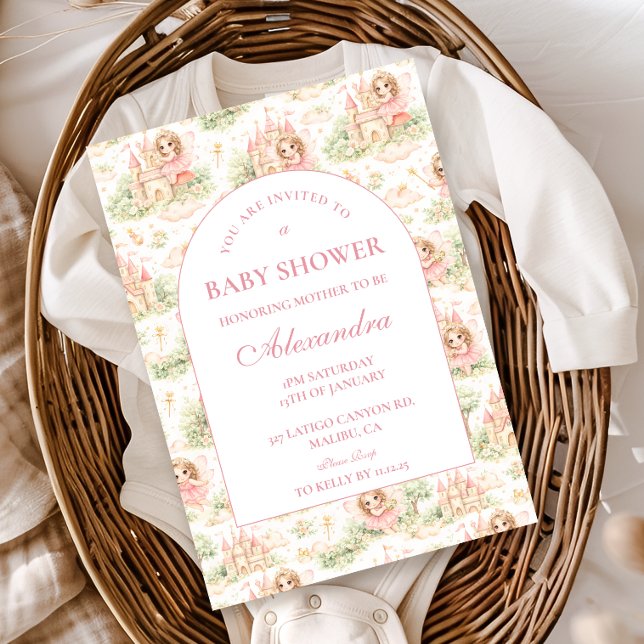 Pink Fairy Garden Baby Shower Invitation (Creator Uploaded)
