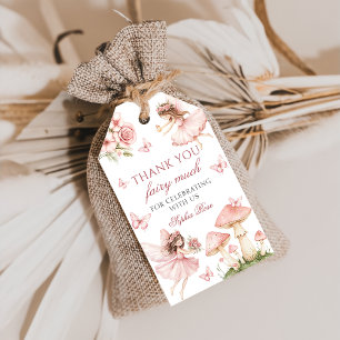 Pink Fairy Garden Birthday Baby Shower Gift Tags