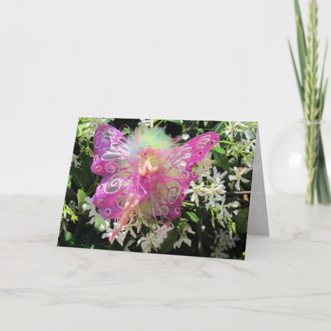 Pink Fairy Greeting Card (Front)