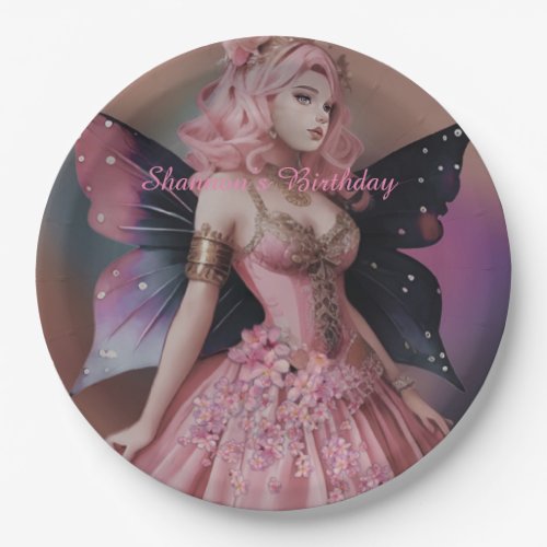 Pink Fairy Paper Plates