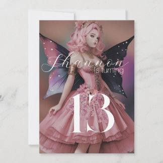 Pink Fairy Party Invitation