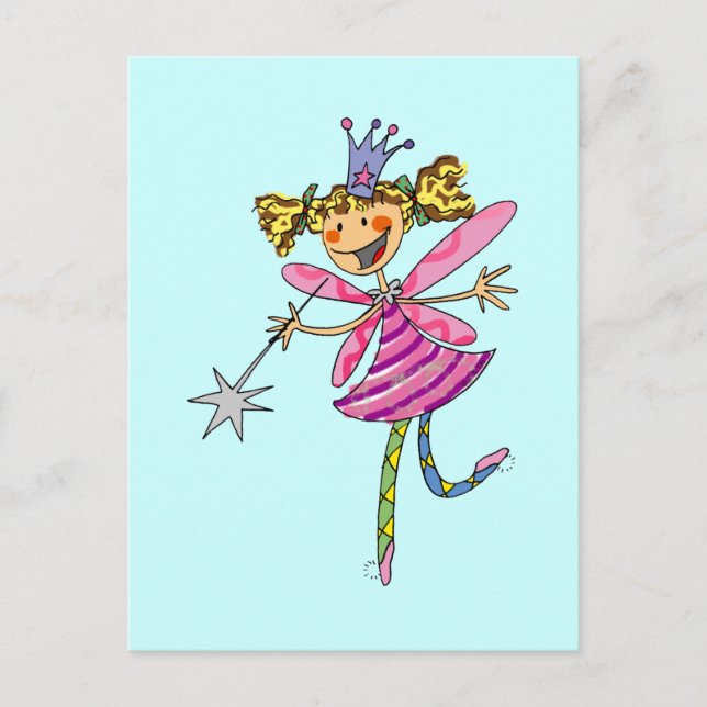 Pink fairy princess postcard (Front)