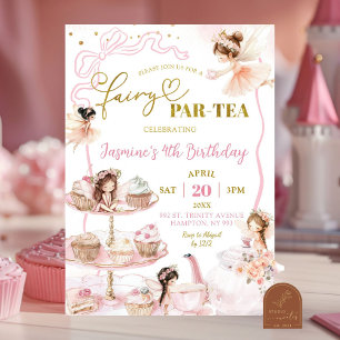 Pink Fairy Tea Party Invitation