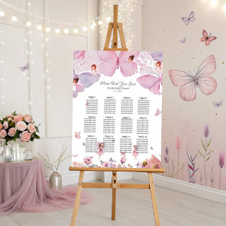 Pink Fairy Theme Whimsical Baby Shower Foam Board