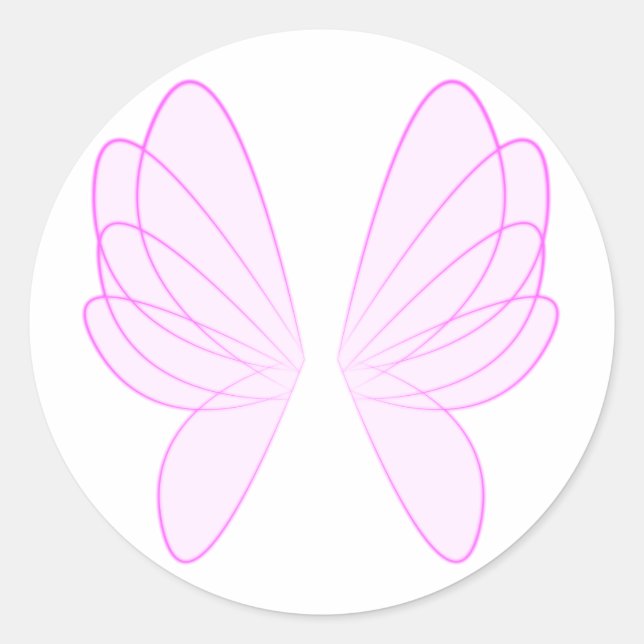 Pink Fairy Wings Stickers (Front)